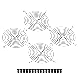 PATIKIL 140mm ファンフィンガーグリル ベントグリル保護カバー グリルガード 4枚 メタル ねじ付き 140 x 140mmファン保護用 DIY用 シルバー