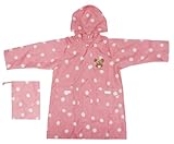 サンマルコ 【収納ポーチ付き】 くまのがっこう 水玉総柄レインコート 120cm ピンク No.121120
