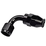 Aluminum Fitting For PTFE Teflon Fuel Line Swivel Hose End 90degree AN6 Black [並行輸入品]