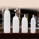 Excellent.advanced 8-32オンスクリアプラスチックスクイズボトル調味料ディスペンサーケチャップマスタードソース