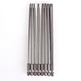Rocomoco マグネット スクリュードライバビット T8 T10 T15 T20 T25 T27 T30 T40 8本セット150mm長さ 中空