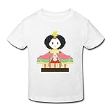 星 ２～６歳子供 男女兼用 半袖 ティー Tシャツ 人形 祭り 文化 面白い White 3 Toddler