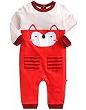 [Vaenait Baby]100%綿ベビー服男女兼用ロンパース肌着ボディスーツカバーオール Miu Fox Burgundy L