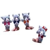 POTOJP 指人形 布の人形 家族みんなで指人形 マペットおもちゃ 縫いぐるみ 子供大好き 安心 布製 物語 童謡 おとぎ話 教育ハンドトイ 知能・五感 を育てる 一家族 ごっこ遊び 4個入り