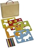 Vilac Baby Shape and Color Recognition Toy Wooden Stencils, Farm Animal by Vilac [並行輸入品]
