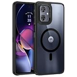 BENTOBEN MOTO G64 5G ケース クリア MagSafe対応 耐衝撃 米軍MIL規格 軽量 薄型 指紋防止 黄変なし 滑り止め 透明 マグネット内蔵 モトローラ G64/G64Y ケース カバー ブラック