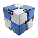 マジックキューブ 2x2 インフィニティキューブ Infinity Cube マジックキューブ MagicCube 立体パズル インフィニティ フィジェット キューブ 大人向けゲーム 頑丈で重い 減圧おもちゃ 持ち運び (標準版 ブルーとシルバー色合わせ)