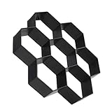 F Fityle 庭の舗装金型　セメント 六角 プラスチック 金 型 枠 舗装 黒 踏み台金型　耐久性　使いやすい