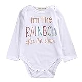 4月Li幼児新生児赤ちゃん男の子女の子Lovely文字プリント長袖ロンパースボディースーツOutfit US サイズ: M カラー: ホワイト