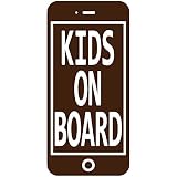 14色 KIDS ON BOARD iphone ステッカー【KIDS IN CAR スマホ モバイル アイフォン 携帯 電話 シンプル 赤ちゃん キッズ 男の子 女の子】 (ブラウン)