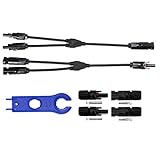 GTIWUNG 1組 コネクター(Y字型) ソーラーパネル専用 MMF + FFM ブランチ Y型並列コネクター 2組 セット MC4コネクター ソーラーパネル 接続ケーブル用 型コネクター (オス・メス) MC4コネクタ 取り付けレンチ 1本