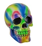 Colorful Tie Dye Human Skull Coin Bank
