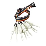 Perfk ロジックアナライザケーブル　10本　プローブ　テスト　クリップ　ライン　全6色　　 - 白