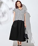 犬印本舗 Fairy フェアリー マタニティ ワンピース 授乳口付き コーデ いらずの ドッキング ワンピ 妊婦服 産前 産後 半袖 M ～ L ブラック 21887 21887302