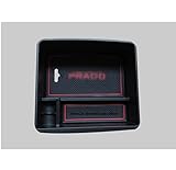 ノンスリップ中央アームレスト容器ホルダー収納ボックス付きマット用トヨタランドクルーザープラドfj 150アクセサリー-赤い