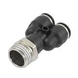 uxcell　エアエア　1/2" PT － 10mm　コネクタ　ワンタッチ継手　クイック継手　Y字型　プッシュイン