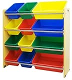 ottostyle.jp TOY BOX (トイボックス) おかたづけ収納ラック スタンダードタイプ （4段タイプ）【ナチュラル×カラフルボックス】 おもちゃ箱/おもちゃ収納ボックス