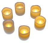 LED Flameless CandlesちらつきバッテリーOperated Flameless Waxキャンドル – 6 Pieceセット – リアルなMelted Votiveデザイン2 x 2イ