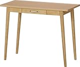 不二貿易 シンプルデスク ルレーヴェ 幅90×奥行45cm オーク突板 ナチュラル 10615