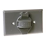 Hubbell-Bell 5152-0 1-Gang Weatherproof Horizontal Single Receptacle Device Cover Gray [並行輸入品]