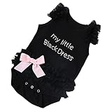 Gloria Jrベビー女の子刺繍リトルブラックドレスボディスーツ赤ちゃん女の子ロンパース カラー: ブラック