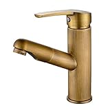 カウンター洗面器の蛇口の上にプルアウトアンティーク洗面器の蛇口温かいと冷たい浴室のバスルーム洗面器