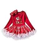 ベイビーガール プリンセスドレス クリスマスコスチューム -長袖 クリスマス パーティー チュールワンピース 年齢0-24ヵ月の間 BESBOMIG