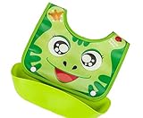 【SCGEHA】 食事用スタイ エプロン 防水 スタイ ポケットは外せます ベビー用 (グリーン)