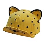 Cutelove 日よけ帽子 ハット 野球帽 メッシュキャップ 鳥打ち帽子 子供 男女兼用 紫外線対策 日焼け止め 熱中症予防 お出かけ ベビー帽子 つば広 野球キャップ 猫柄 お耳付き ベースボール