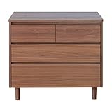 ミューズ ウォルナット材 突板 幅80cm 3段 ローチェスト　 MUSE LC80-3 (W-PU)