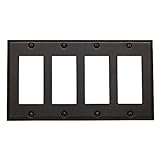 Baldwin 4742.112。CDクラシックスクエアベベルエッジクアッド漏電遮断器スイッチプレート、ベネチアブロンズ