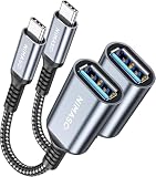 NIMASO USB C 変換 アダプタ (Type C - USB 3.0 メス) 20CM OTG ケーブル タイプC 変換コネクター (2本入り, グレー)