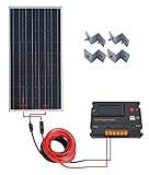 ECO-worthy 100w ソーラーパネル & 温度補償 チャージーコントローラー CMG 20A & 取付キット 12V バッテリーチャージャー