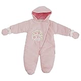 赤ちゃん・ベビー用 I Love You 木のデザイン 冬用あったか フード付スノースーツ ロンパース オールインワン つなぎ カバーオール (3-6ヶ月) (ピンク)