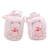 Tonsee 可愛い 新生児用ミトン ベビー かきむしり防止用手袋 指なし 柔らかい 赤ちゃん用 手袋 (ピンク)