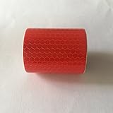 RaiFu 反射　テープ　　反射テープ　安全標識　　蛍光　反射　　安全表示テープ 蛍光反射テープ　安全警告　スプレー　テープ　フィルム　ステッカー　レッド ３　ミリメートル　*　５センチメートル