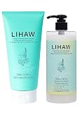 LIHAW リハウ オールインワンジェル(500g)+モイストクレンジングジェル (300g)【4種のCICAエキス×濃密セラミド配合】W洗顔不要のクレンジング＋1本６役のオールインワン２点セット (オールインワンジェル＋クレンジング)