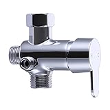 KES真鍮t-adapter withシャットオフバルブ3ウェイ切替弁コネクタforトイレタンク、ハンドヘルドBidetとバスルーム蛇口ポリッシュクローム、k1019