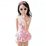 送料無料 水着 ワンピーススイムウエア 子供 女の子 子供水着 みずぎ アニマル 水着 オシャレ ワンピーススイムウエア かわいい ピンク (L, ピンク)