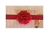 2 Burlap Jute petite Flower baby PoshNPretty headband - Red by PoshNPretty