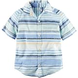 Carter's(カーターズ) ショートスリーブストライプボタンフロントシャツ ブルー トップス半袖シャツ 3ヶ月【並行輸入】