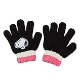 【ネコポス発送】【４～５歳用】スヌーピー子ども用手袋【キッズ】 ブラック