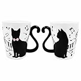 黒猫ペアマグ ピアノ[黒猫 白猫 ネコ雑貨 猫雑貨 ねこグッズ 猫グッズ キャット 黒猫]