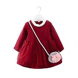 Pojour 春 0-7歳キッズスカート カットソー 女の子可愛いドレス 通気 綿 チュールワンピース レッド(100cm)