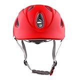 Perfk サイクリング　ヘルメット　自転車用　衝撃吸収　通気性　 軽量　全4色　調整可能　アウトドア　安全帽子　 - 赤