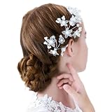 JASDESIGN ヘアアクセサリー 結婚式 髪飾り ヘッドドレス キッズアクセサリー キッズヘアアクセサリー ピアノ発表会 女の子 子供 手作り ハンドメイド アレンジ フラワー パール JM-370
