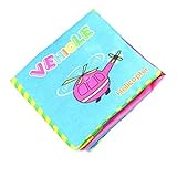 Tovadoo 布絵本 英語 ソフト 布のおもちゃ 知育玩具 3ヶ月-3歳 知育玩具 お出かけ絵本 着脱バンド付き プレゼント