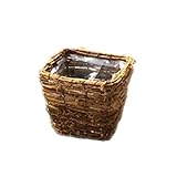 定番バスケット　ラタンカゴ　角タイプ　縦型鉢カバー　ナチュラル　3-1063　Rattan