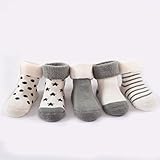 【GLASS FROG】ベビーソックス 新生児 キッズソックス 折り返し ふわふわ 5足セット（グレー,10-12cm）