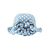 XIAOHAWANGベビー帽子 日よけ帽子 uvカット つば広 48cm 水玉柄 かわいい 女の子 男の子 キッズ帽子 春夏 アウトドア用 (6-18ヶ月､48cm, ミズイロ)